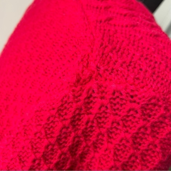 STUDIO Works Red Knit Cotton Sweater Size Petite Large - Picture 4 of 5